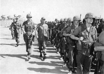 Gen eral Westmoreland inspects the 198th on it's arrival from Ft Hood to Vietnam US Army photo